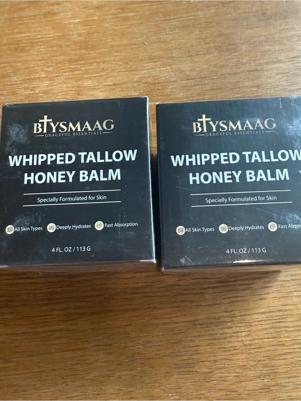 Whipped Tallow Honey Balm - Hydrating Skin Balm (Black) x2